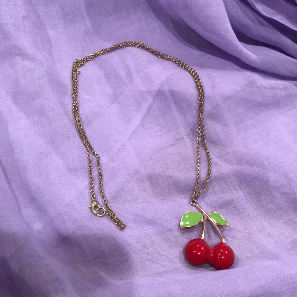 Long cherry necklace